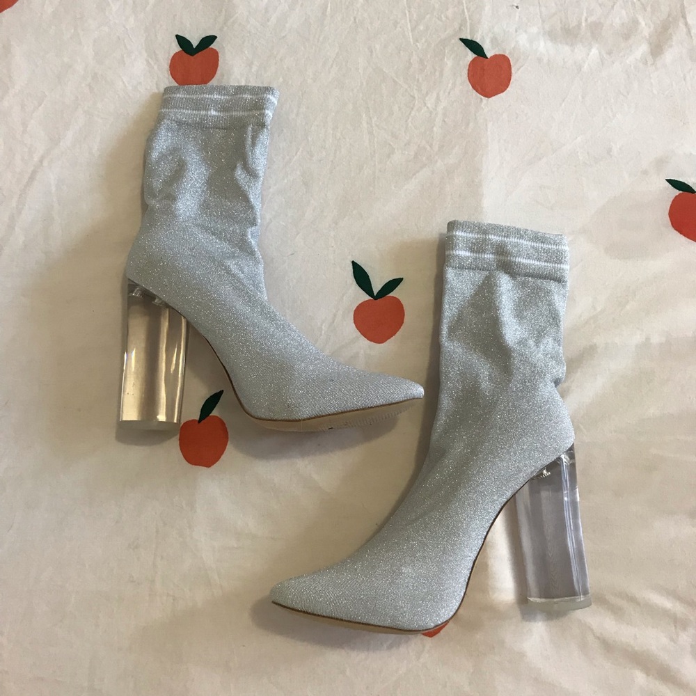 Also Clear Heel Booties